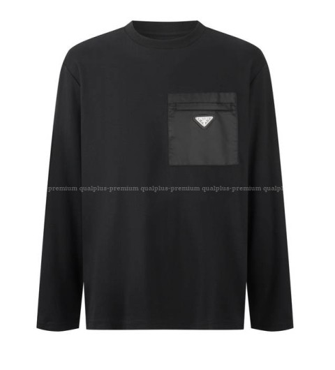 프라다 포켓 로고 긴팔티셔츠