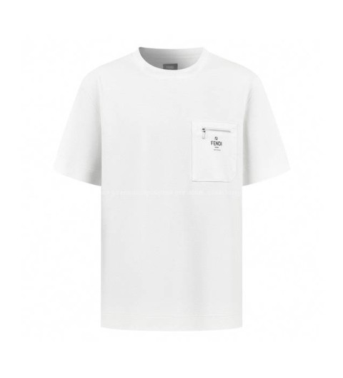 펜디 지퍼 로고 반팔티셔츠