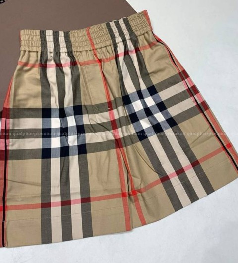 버버리 체크 코튼 쇼츠 반바지 여성용