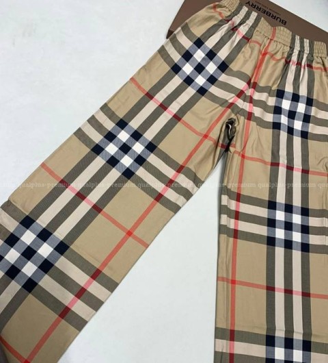버버리 체크 코튼 팬츠 여성용