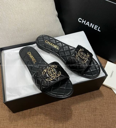 샤넬 CC 퀄팅 슬리퍼 여성용