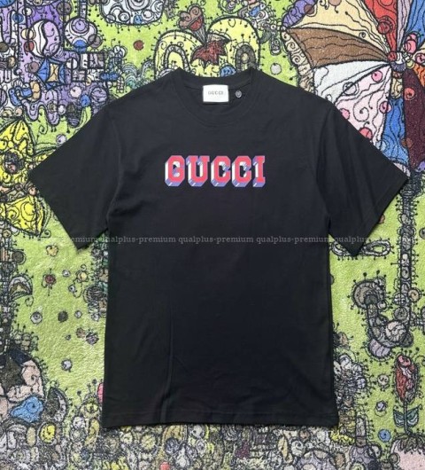 구찌 프린트 코튼 반팔티셔츠