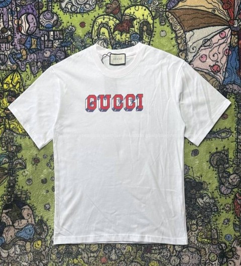 구찌 프린트 코튼 반팔티셔츠