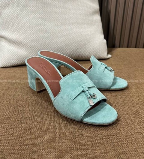 로로피아나 썸머 참스 샌들 슬리퍼 힐 5.5cm 여성용