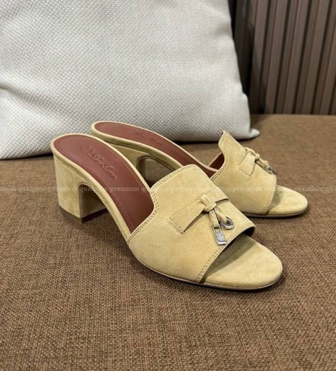 로로피아나 썸머 참스 샌들 슬리퍼 힐 5.5cm 여성용