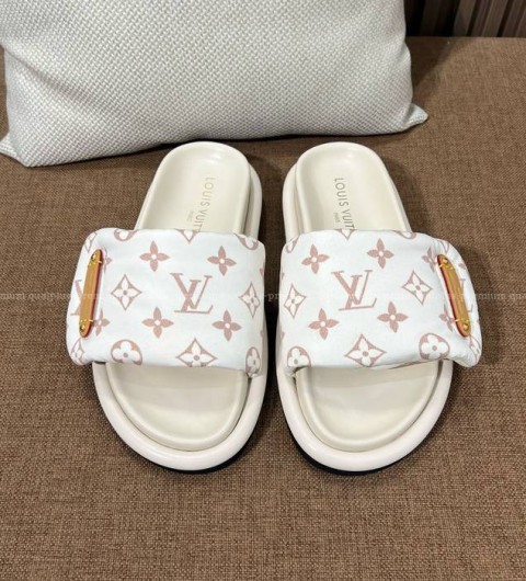 루이비통 풀 필로우 플랫 컴포트 뮬 슬리퍼 여성용
