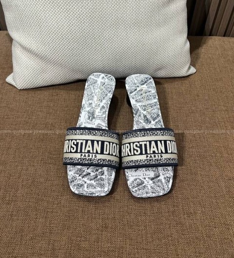 디올 Dway 디웨이 스퀘어 토 뮬 힐 여성용 4.5cm