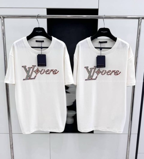 루이비통 엠브로이더드 쇼트 슬리브드 반팔티셔츠