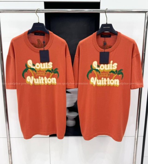 루이비통 쇼트 슬리브드 코튼 크루넥 니트 반팔