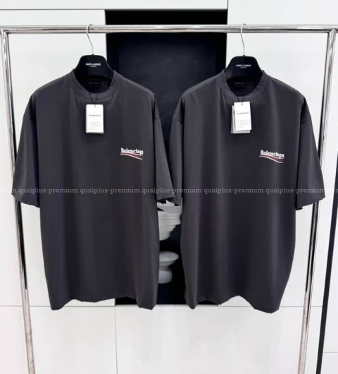 발렌시아가 웨이브 로고 반팔티셔츠