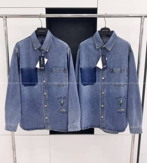 디올 클래식 핏 자수 셔츠