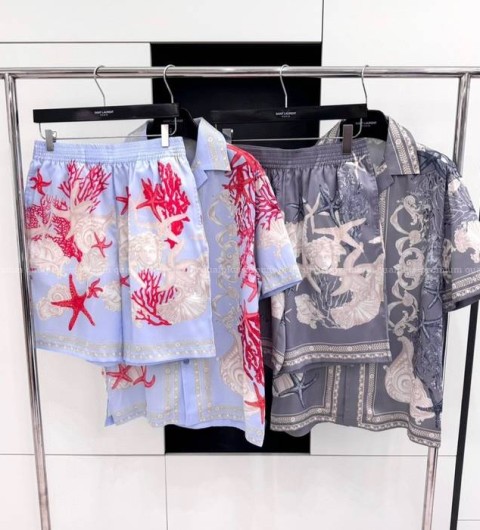 베르사체 바로코 씨 실크 쇼츠 세트