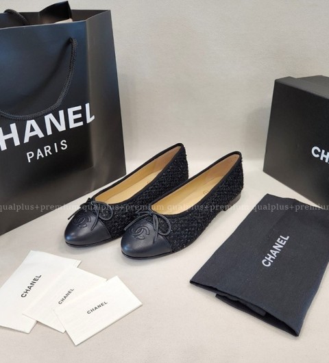 [국내배송] 샤* 트위드 발레리나 플랫 슈즈