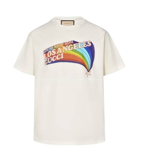 구찌 프린트 코튼 반팔티셔츠