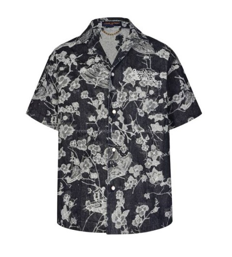 루이비통 쇼트 슬리브드 데님 반팔 셔츠