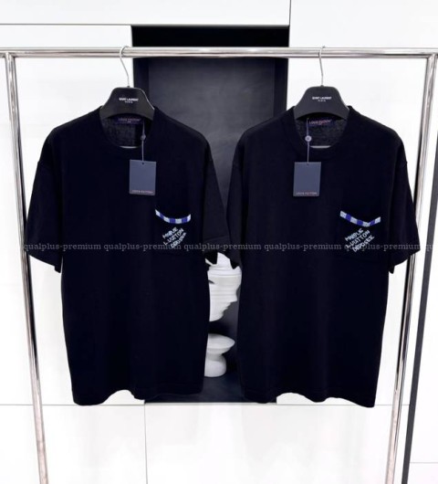 루이비통 엠벨리시드 쇼트 슬리브드 코튼 크루넥 니트 반팔