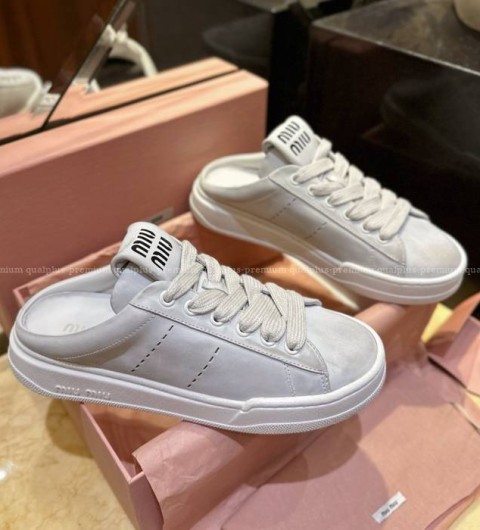 미우미우 블리치드 스니커즈 뮬 여성용