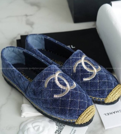 샤넬 CC 퀄팅 에스파드리유 여성용