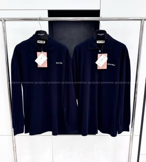 미우미우 로고 긴팔티셔츠