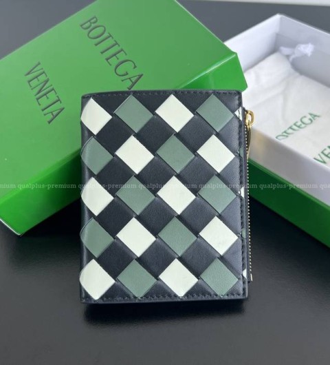 보테가베네타 742330 인트레치아토 폴더 지퍼 지갑 스몰 남녀공용