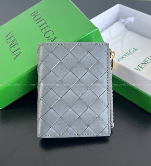 보테가베네타 742330 인트레치아토 폴더 지퍼 지갑 스몰 남녀공용