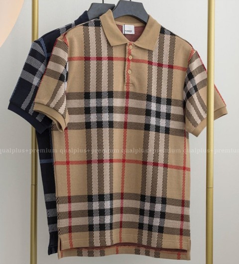 [국내배송] 버*리 체크 코튼 자카드 폴로셔츠