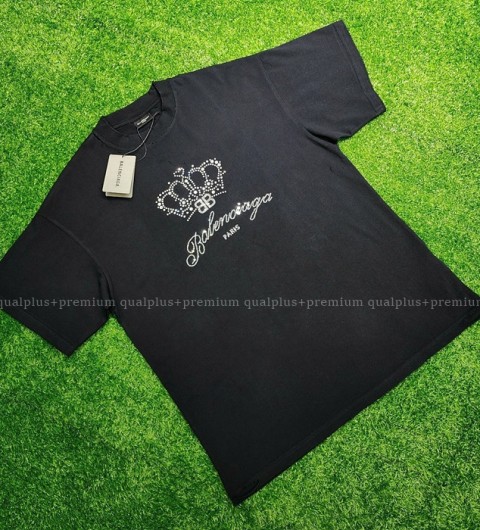 [국내배송] 발*시아가 크라운 큐빅 워싱  반팔 티셔츠