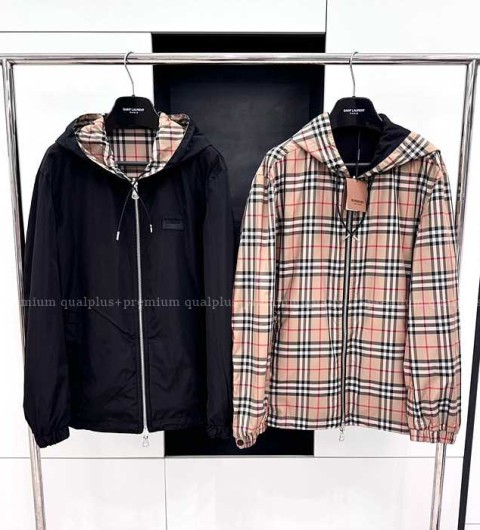 버버리 체크 리버서블 후드 자켓