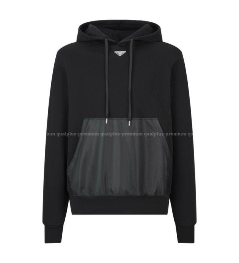 프라다 로고 후드티셔츠