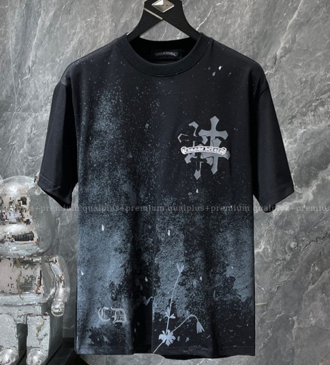 [국내배송] 크*하츠 CH십자가 패치 레터링 자수 워싱 반팔티