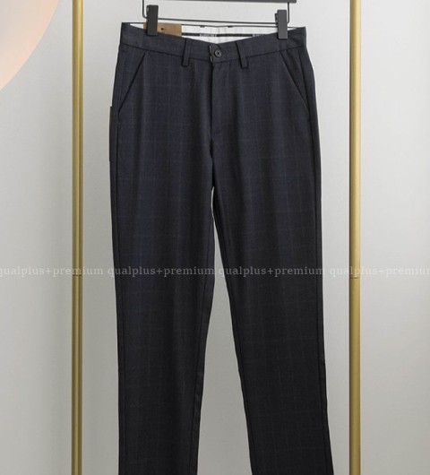 [국내배송] 버*리 남성 체크 일자핏 슬랙스