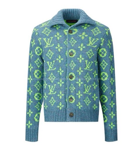 루이비통 모노그램 울 카라 가디건
