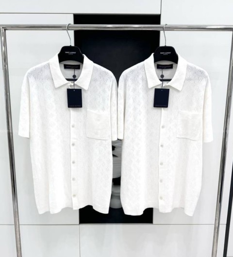 루이비통 모노그램 포인텔 쇼트 슬리브드 코튼 반팔 셔츠