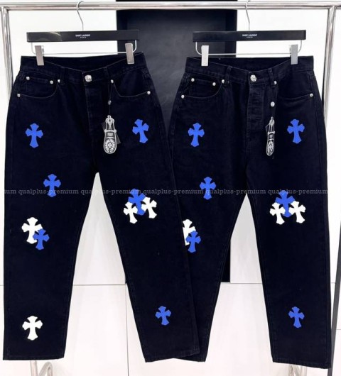 크롬하츠 십자가 패치 데님 팬츠