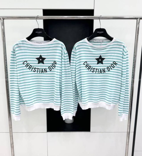 디올 스트라이프 로고 긴팔티셔츠 여성용