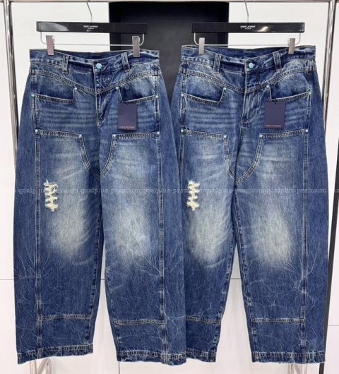 루이비통 워시드 데님 워크웨어 팬츠