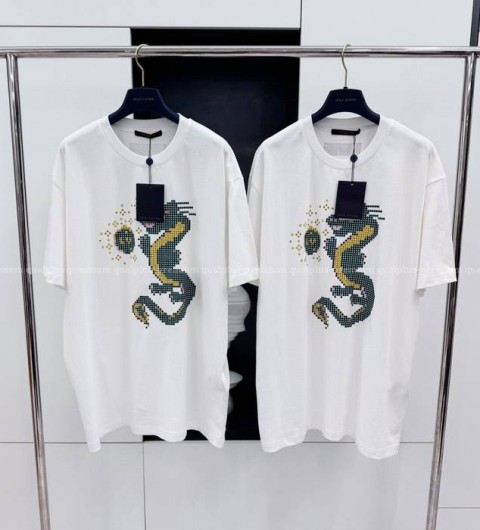 루이비통 쇼트 슬리브드 코튼 반팔티셔츠