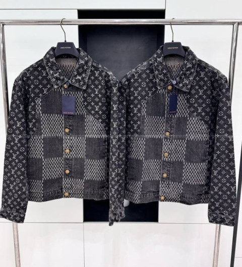 루이비통x니고 자이언트 다미에 웨이브 모노그램 데님 자켓