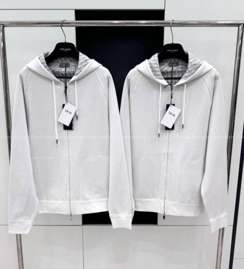 디올 오블리크 자카드 울 후드 집업 자켓