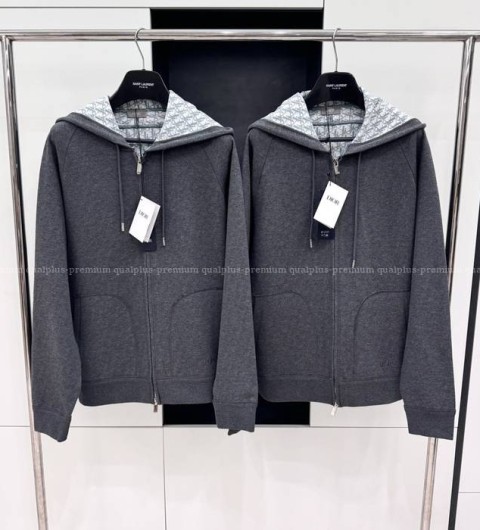 디올 오블리크 자카드 울 후드 집업 자켓