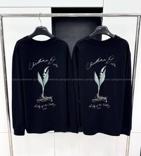 디올 핸드라이팅 로고 긴팔티셔츠