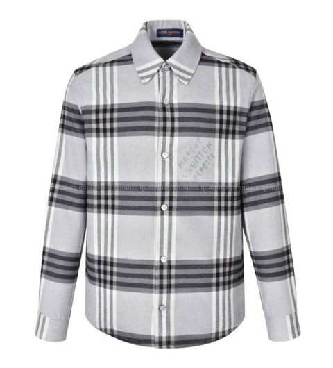 루이비통 롱 슬리브드 코튼 플란넬 셔츠