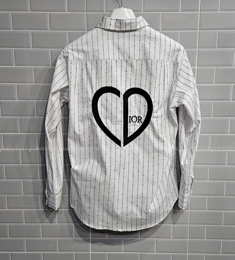 [국내배송] 디* 로고 스트라이프 셔츠