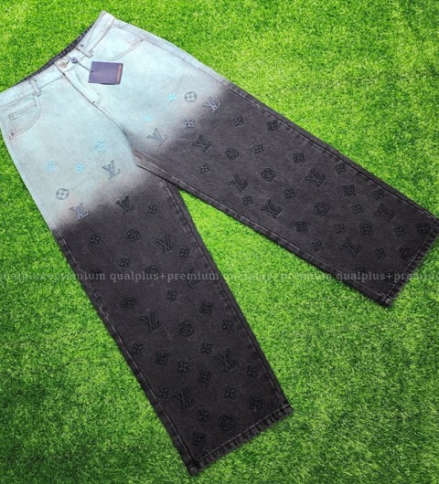 [국내배송] 루*비통 모노그램 자수 그라데이션 데님 팬츠