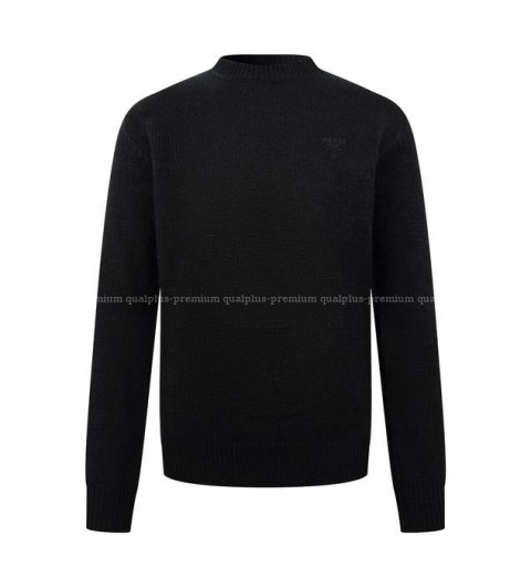 프라다 로고 크루넥 니트