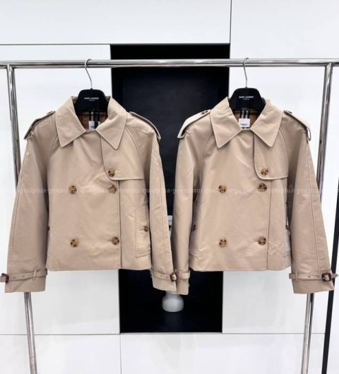 버버리 크롭 개버딘 트렌치 자켓 여성용