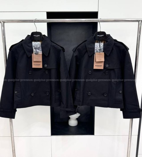 버버리 크롭 개버딘 트렌치 자켓 여성용