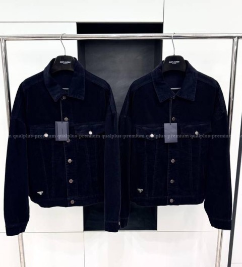 프라다 로고 코듀로이 자켓