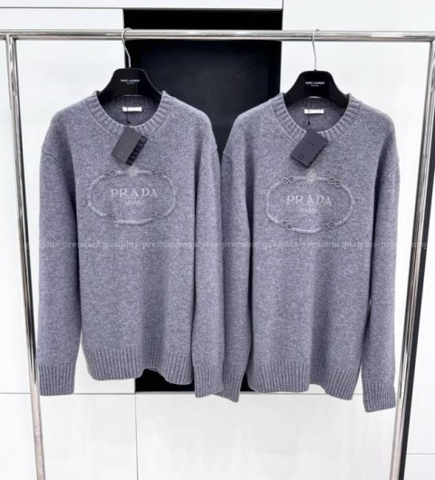 프라다 로고 캐시미어 니트