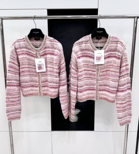 샤넬 24B 트위드 라운드 가디건 여성용